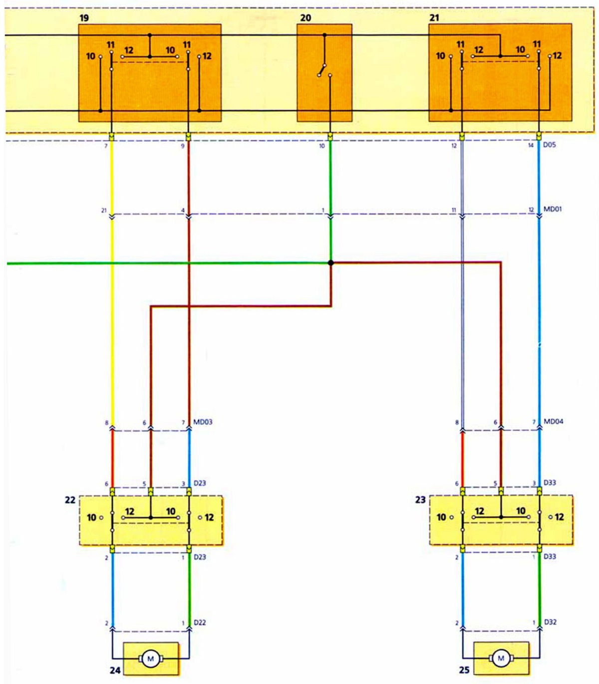 Схема включения электростеклоподъемников. Часть 2 - Хендай Акцент Тагаз (Hyundai Accent)