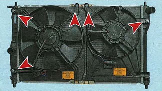 основной и дополнительный вентиляторы радиатора