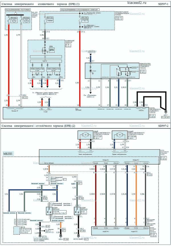 схема электрического стояночного тормоза