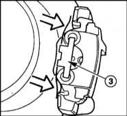 11.4 Снятие и установка задних тормозных колодок БМВ 5 (E39)