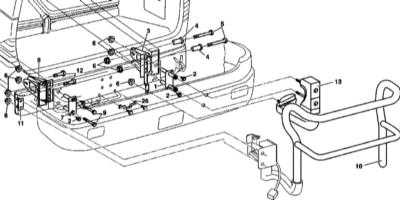 13.15 Снятие и установка наружного держателя запасного колеса (при соответствующей комплектации) Mercedes-Benz W163
