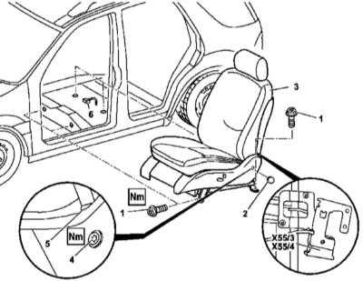 13.40 Снятие и установка сборок передних сидений Mercedes-Benz W163