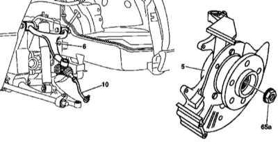 10.12 Снятие и установка поворотного кулака, замена шаровой опоры Mercedes-Benz W163