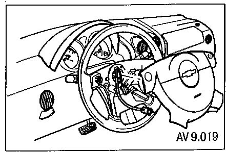 9.3.3 Снятие и установка модуля подушки безопасности водителя Chevrolet Aveo 2003-2008