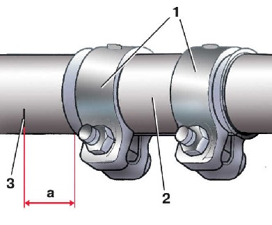 6.3 Снятие и установка приемной трубы глушителя (дизельные двигатели) Шкода Фабия 2000-2007 года