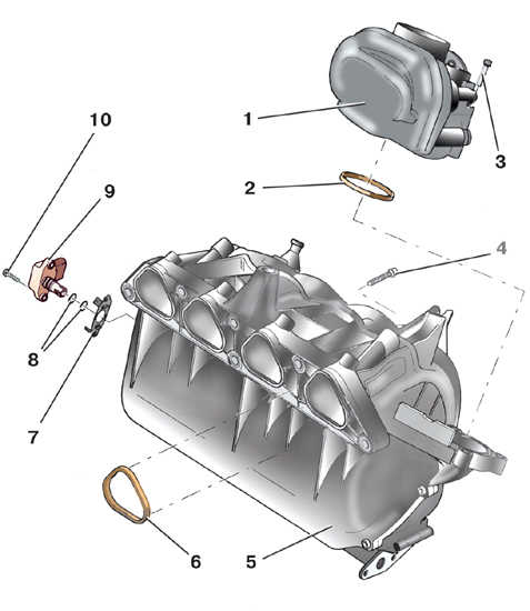 4.12 Снятие и установка впускной трубы двигателя Шкода Фабия 2000-2007 года