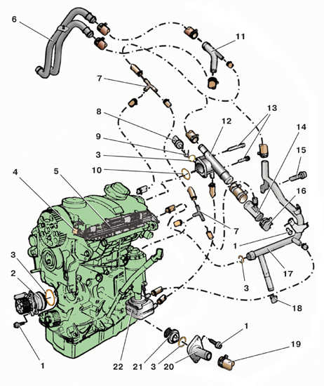 5.6 Снятие и установка водяного насоса на моделях с дизельными двигателями Шкода Фабия 2000-2007 года