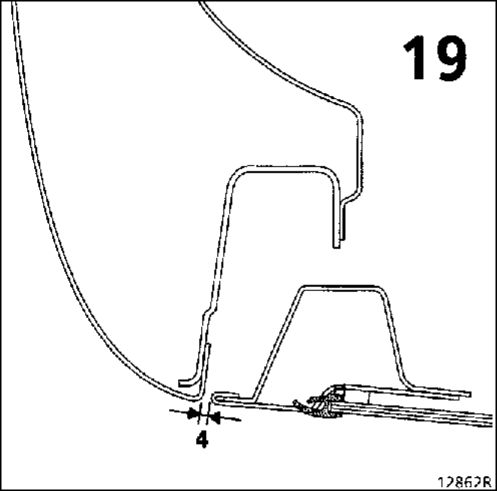 9. Справочные размеры зазоров между элементами кузова Рено Кангу 1997-2007