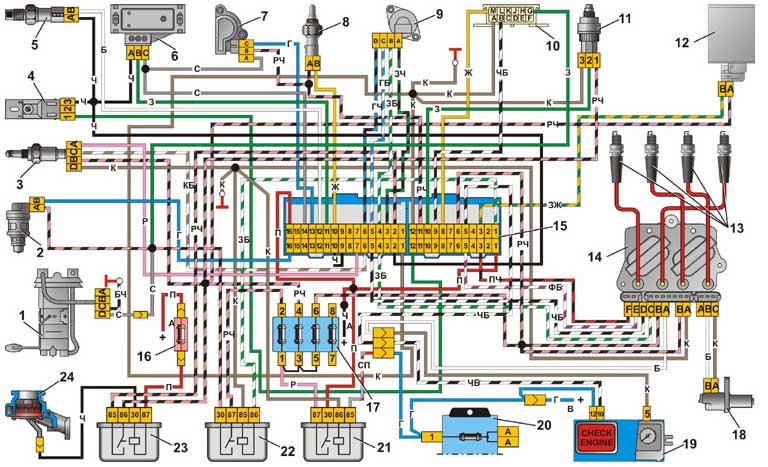 Особенности схемы электрооборудования автомобилей ВАЗ–21214 с центральным впрыском топлива