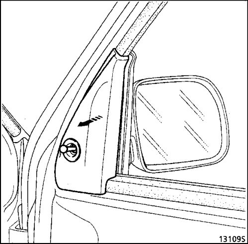 1. Наружнее зеркало заднего вида Renault Kangoo 1997-2007