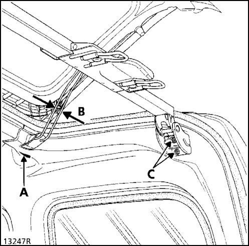 6. Поперечина открывающейся секции крыши Renault Kangoo 1997-2007