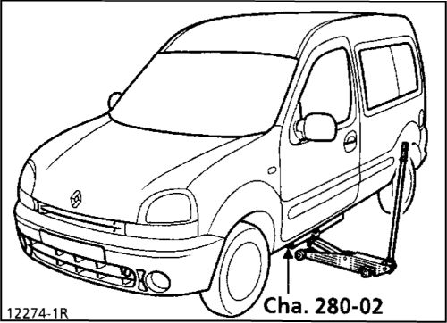 4. ПОДЪЕМ АВТОМОБИЛЯ Renault Kangoo 1997-2007