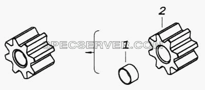 Шестерня ведомая масляного насоса для КамАЗ-5360 (список запасных частей)