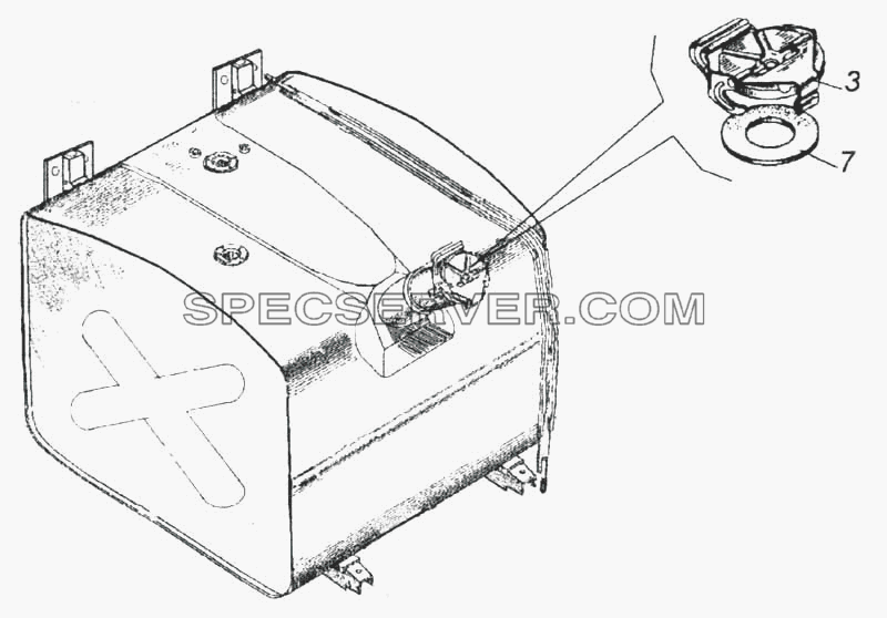 Пробка топливного бака в сборе для КамАЗ-5360 (список запасных частей)