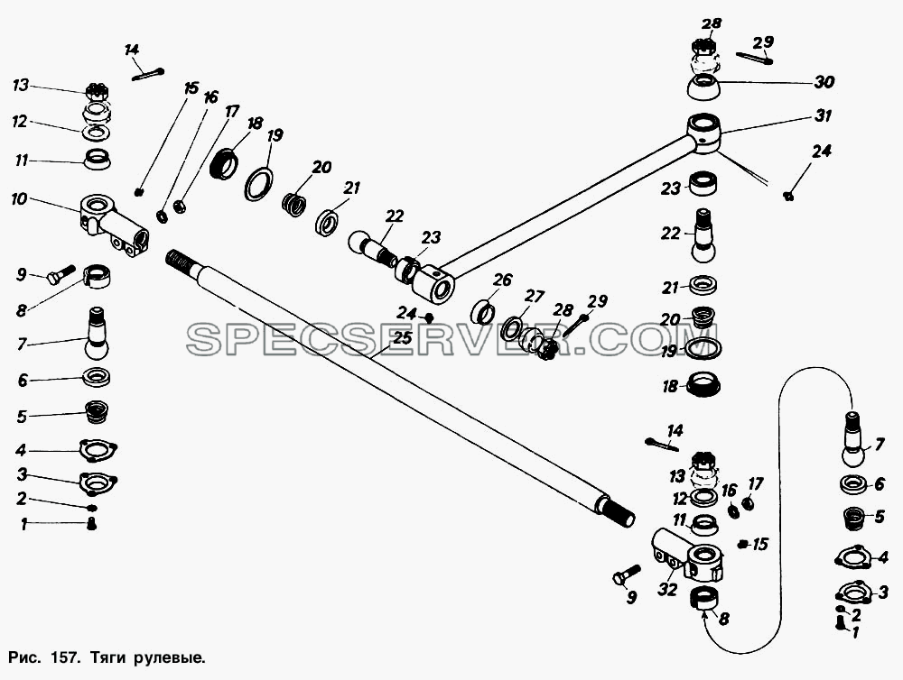 Тяги рулевые для КамАЗ-5511 (список запасных частей)