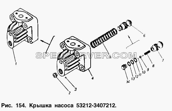 Крышка насоса для КамАЗ-5511 (список запасных частей)
