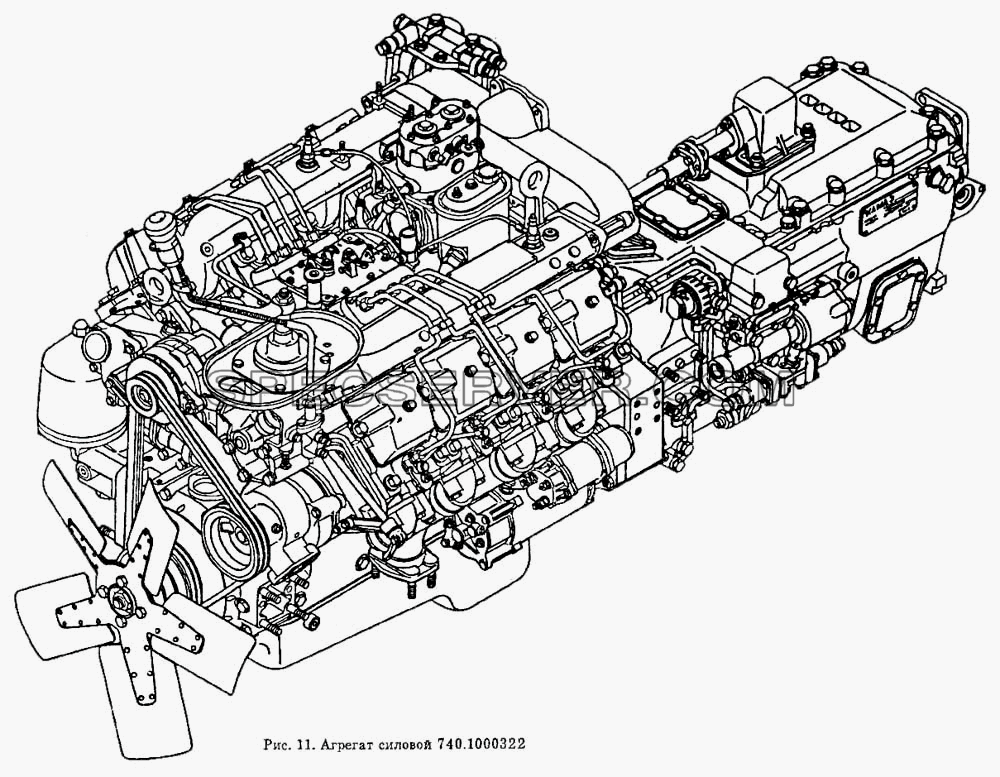Силовой агрегат, (22-я комплектация) для КамАЗ-5511 (список запасных частей)