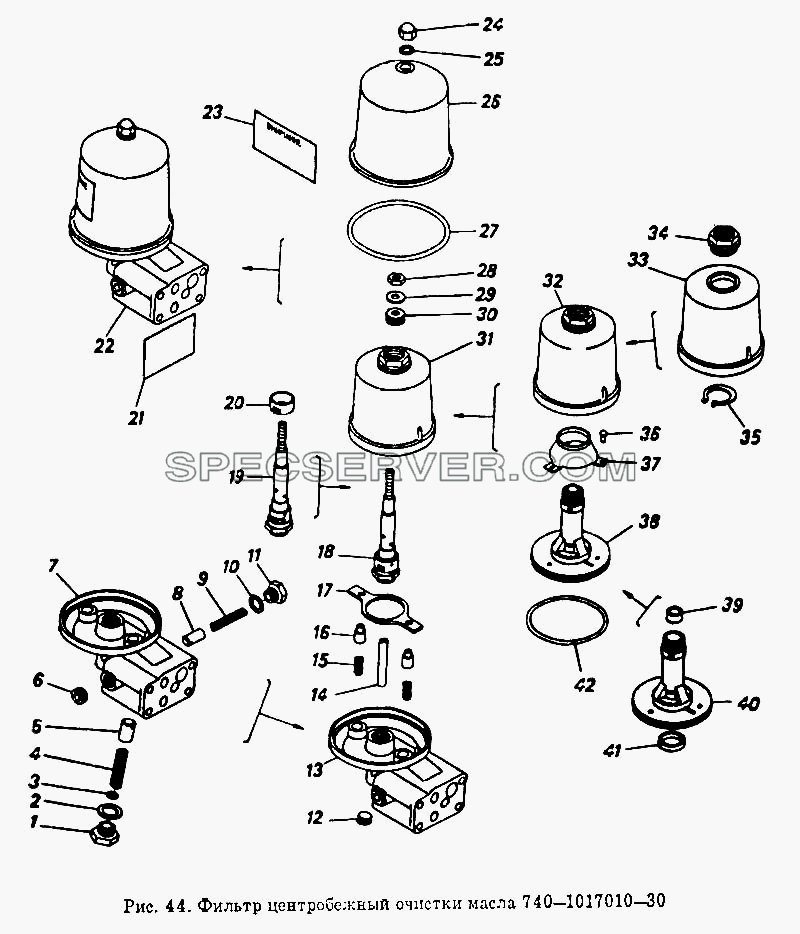 Фильтр центробежный очистки масла для КамАЗ-5511 (список запасных частей)