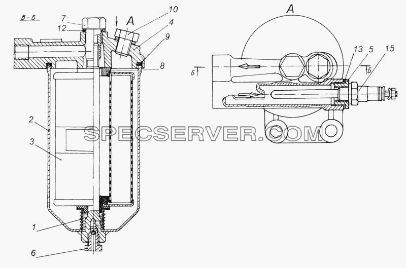 Фильтр тонкой очистки топлива жидкостного подогревателя для КамАЗ-53228, 65111 (список запасных частей)