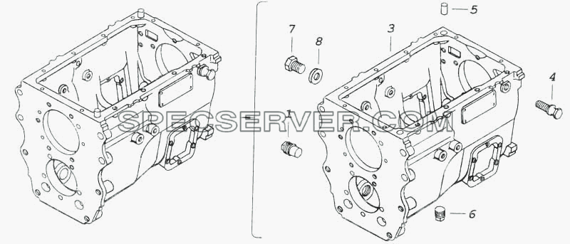 Картер коробки передач для КамАЗ-53228, 65111 (список запасных частей)