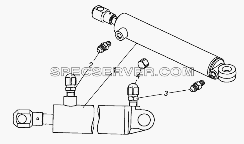 4310-5003012 Цилиндр механизма подъема запасного колеса для КамАЗ-63501 8х8 (список запасных частей)