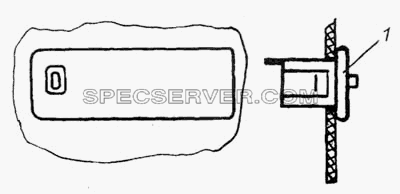 Установка плафона освещения вещевого ящика для КамАЗ-6540 (список запасных частей)