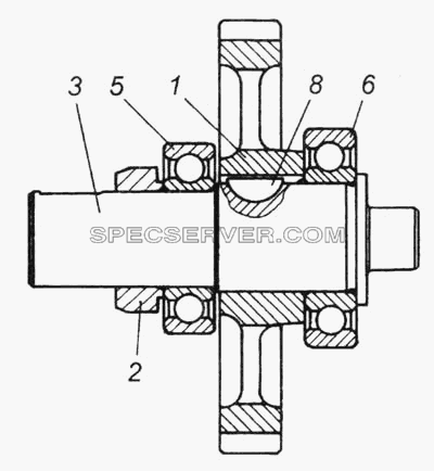 Шестерня ведомая привода топливного насоса в сборе для КамАЗ-6540 (список запасных частей)