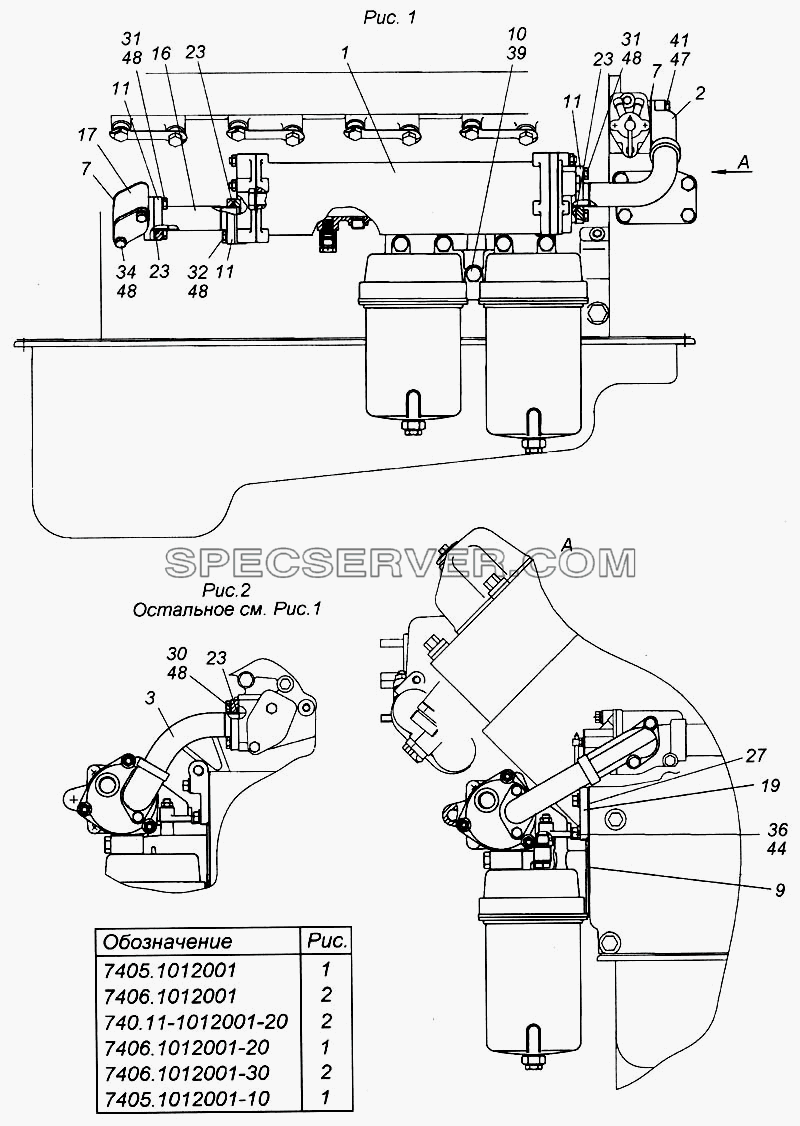 Установка фильтра и теплообменника для КамАЗ-6540 (список запасных частей)