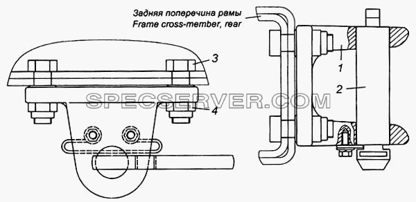 Установка буксирной вилки для КамАЗ-6540 (список запасных частей)