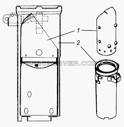 Труба наливная топливного бака с выдвижной трубой в сборе для КамАЗ-6540 (список запасных частей)
