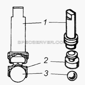 Пробка с шариком и держателем в сборе для КамАЗ-6540 (список запасных частей)
