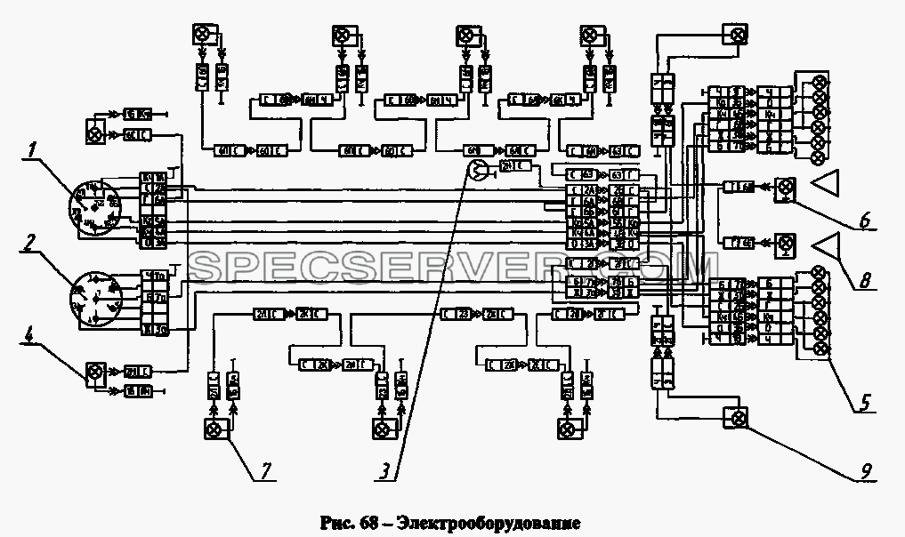 Электрооборудование для СЗАПА-9328 (список запасных частей)