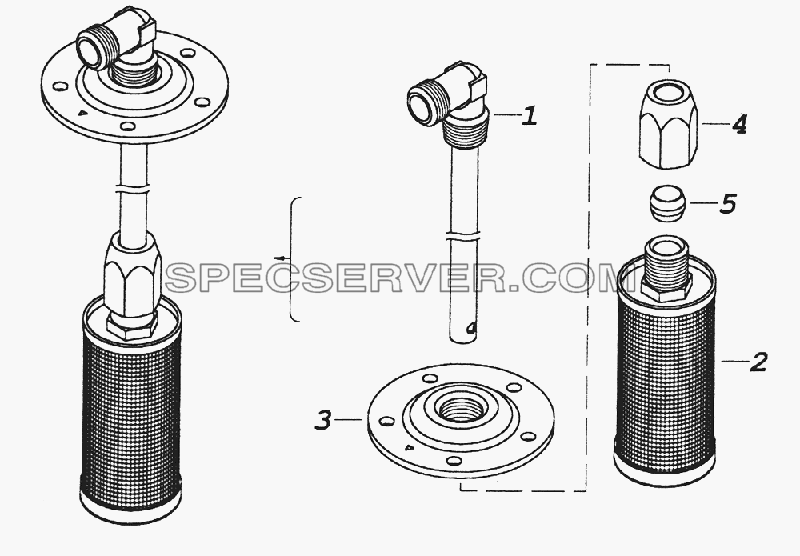 53212-1104012 Трубка приемная с фильтром для КамАЗ-43261 (Евро-1, 2) (список запасных частей)