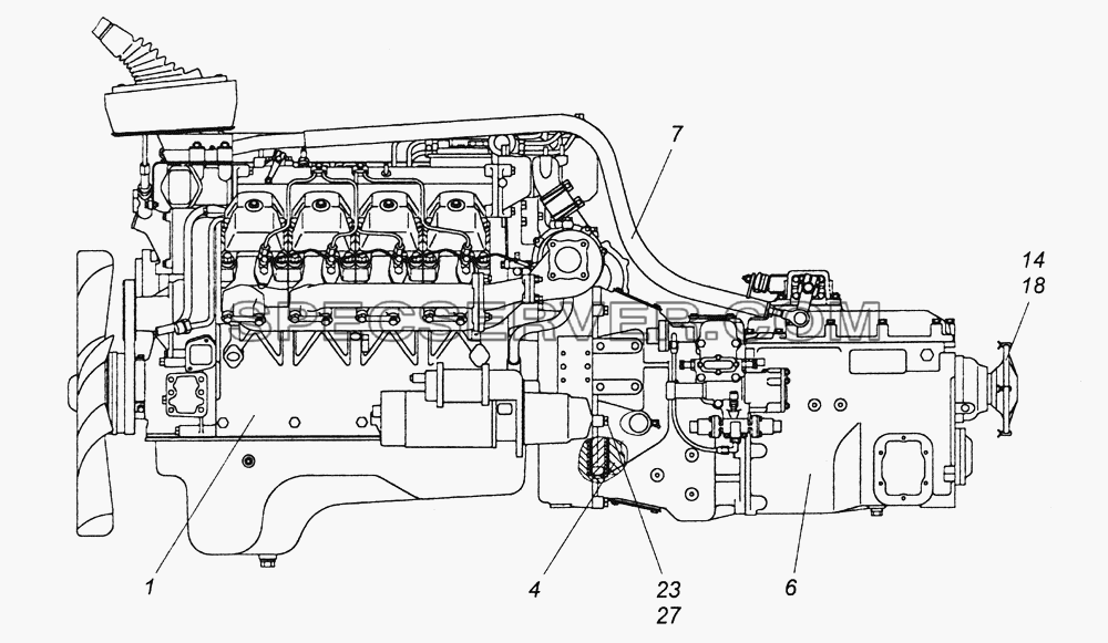 740.30-1000302-71 Агрегат силовой для КамАЗ-43261 (Евро-1, 2) (список запасных частей)