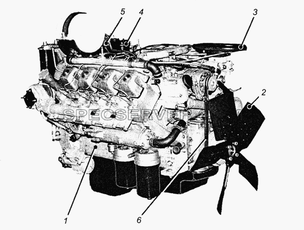 740.11-1000409-23 Двигатель с оборудованием для КамАЗ-43261 (Евро-1, 2) (список запасных частей)