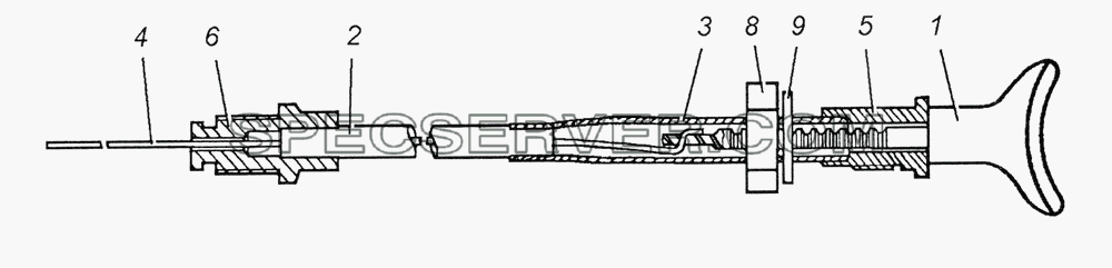 5320-1108120-99 Тяга ручного управления подачей топлива в сборе для КамАЗ-5350 (6х6) (список запасных частей)
