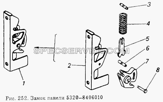 Замок панели для КамАЗ-53212 (список запасных частей)