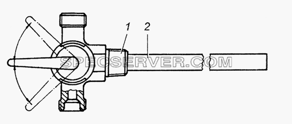5410-1104136 Трубка слива топлива в бак с краном в сборе для КамАЗ-6350 (8х8) (список запасных частей)