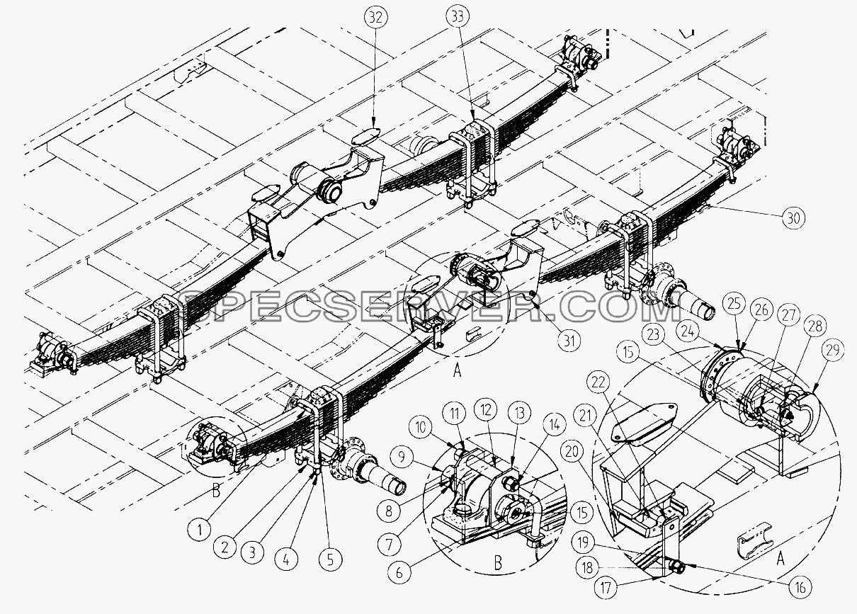 Подвеска для СЗАПА-93271 (2005) (список запасных частей)
