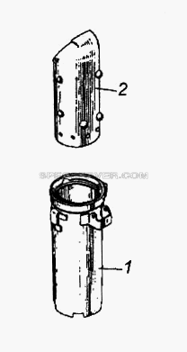 Труба наливная топливного бака с выдвижной трубой для КамАЗ-65116 (список запасных частей)