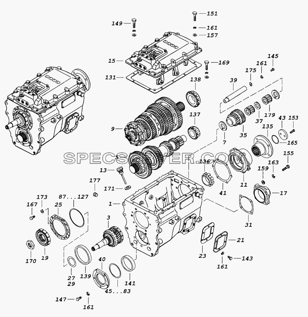 Коробка передач для КамАЗ-65116 (список запасных частей)
