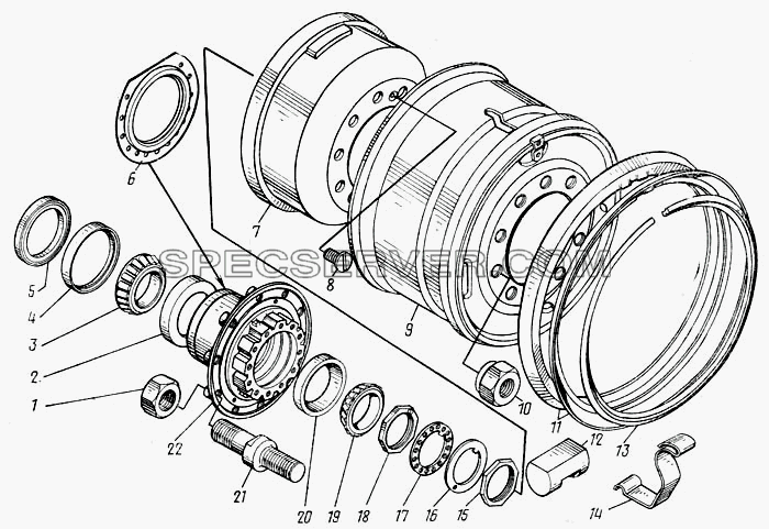 Колеса и ступицы колес для КамАЗ-43101 (список запасных частей)