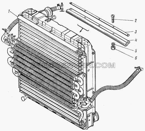 Установка уплотнителей радиатора 5320-1301003 для КамАЗ-43101 (список запасных частей)