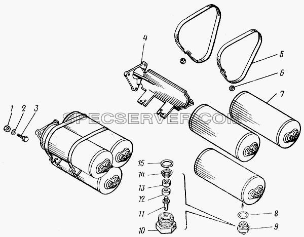 Ресиверы пневмотормозов для КамАЗ-43101 (список запасных частей)