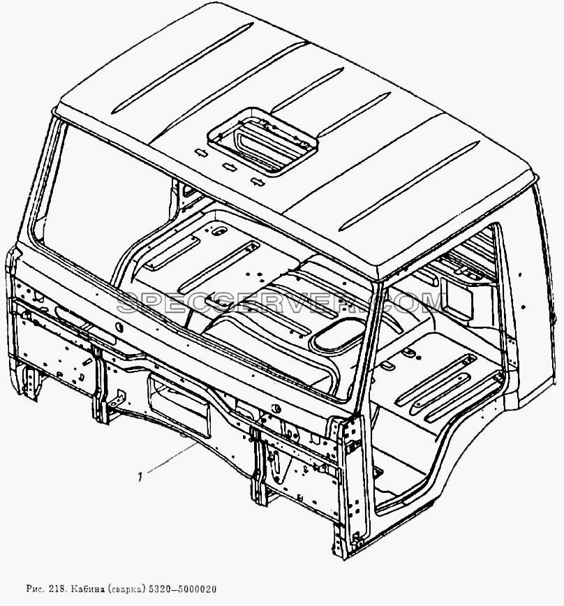 Кабина (сварка) для КамАЗ-55102 (список запасных частей)