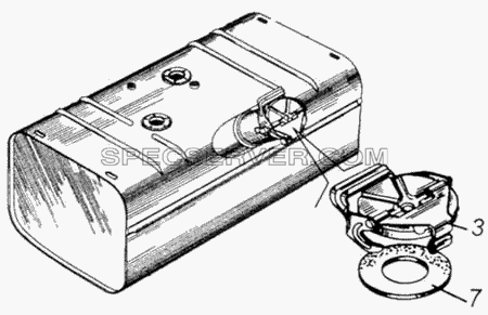 Пробка топливного бака в сборе для КамАЗ-4326 (списка 2003г) (список запасных частей)