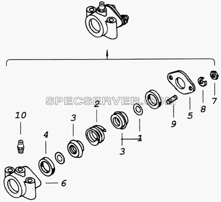Кронштейн опоры промежуточной тяги для КамАЗ-4326 (списка 2003г) (список запасных частей)