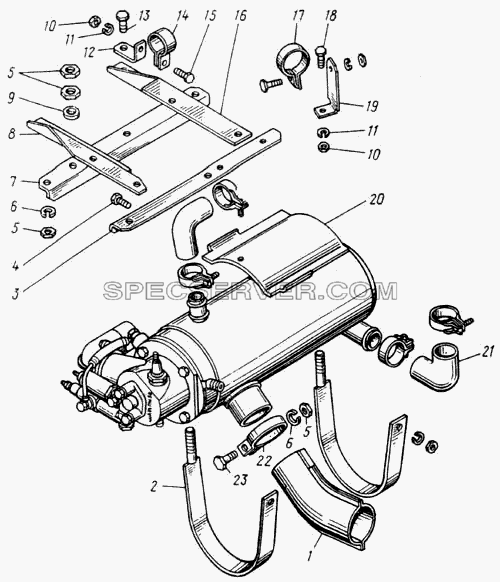 Крепление котла подогревателя для КамАЗ-4326 (списка 2003г) (список запасных частей)