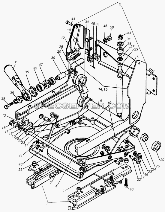 Механизм подрессоривания для КамАЗ-4326 (списка 2003г) (список запасных частей)