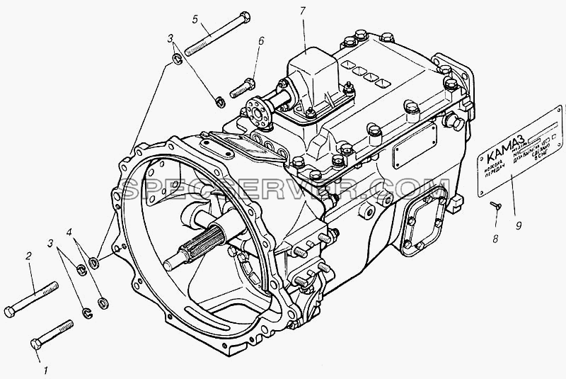 Коробка передач в сборе для КамАЗ-4310 (списка 2004 г) (список запасных частей)